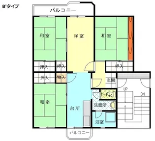 公社賃貸SMALIO 岸和田天神山【5階】の間取り