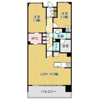 レーベン高岡 MIDRISETOWER 1306【1階】の間取り