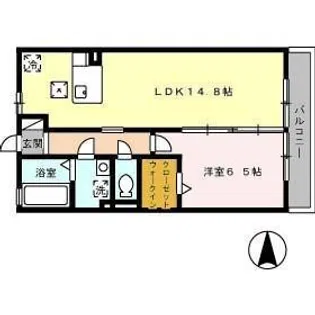 ウィルモア夷山B棟【1階】の間取り