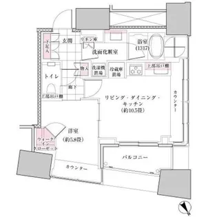 ザ・パークハウス三軒茶屋タワー【18階】の間取り