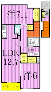 ミーテ・コッリーナA【2階】の間取り