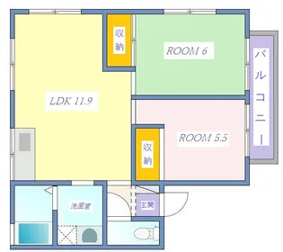 ミライクルアパート【1階】の間取り
