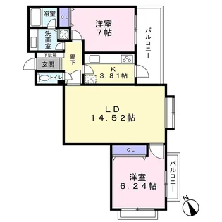 サンロード下馬【1階】の間取り