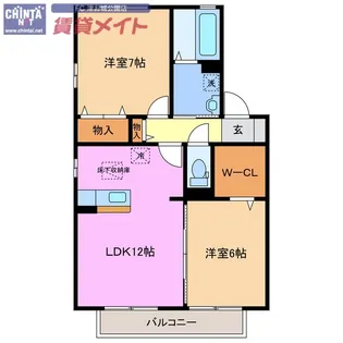 ブラン・ブルー D【1階】の間取り