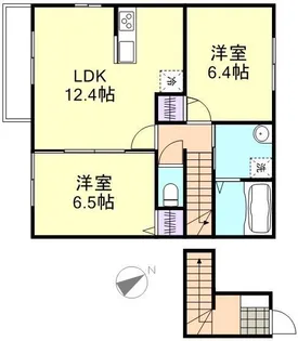 コーポアズB棟【2階】の間取り