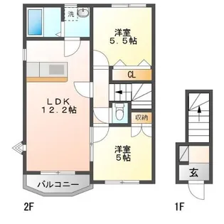 トレステーラUSA B【2階】の間取り