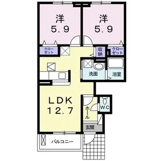 アーバングレイスV【1階】の間取り