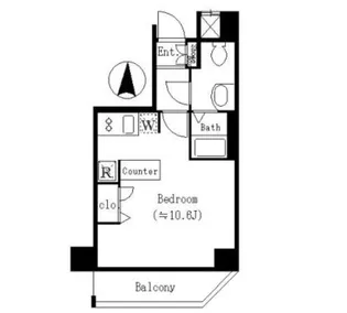 クロスレジデンス清澄白河【6階】の間取り