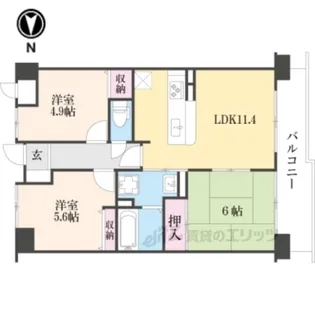 シティホームズ生駒台【2階】の間取り