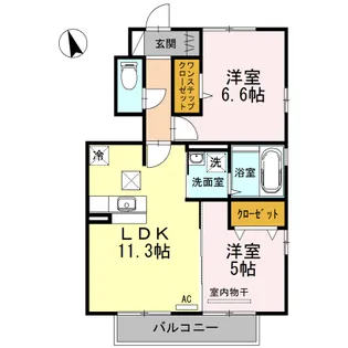 ロン・ラポール A【1階】の間取り