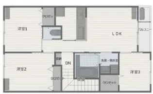 イイイテラス国母【2階】の間取り