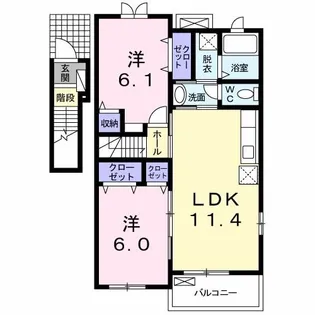エテルノ デーア B【2階】の間取り