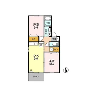 D-roomディアコート【1階】の間取り