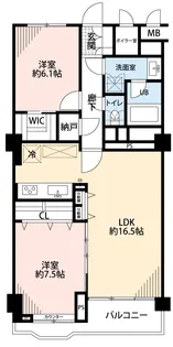 中目黒ハイツ【6階】の間取り