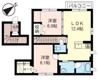 メルキア ShaMaison【2階】の間取り