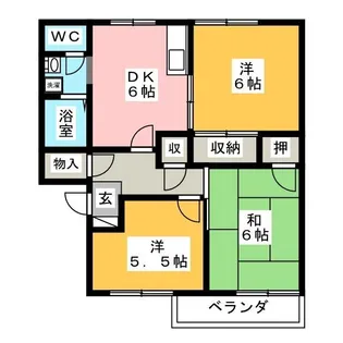 グランパス B【1階】の間取り