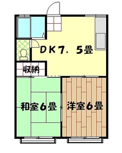 ハイツ御滝A【1階】の間取り