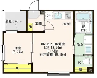シャルム名古屋II【2階】の間取り