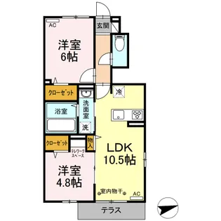 ウォールナッツガーデン【1階】の間取り