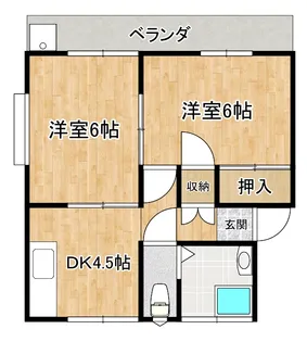 米田アパートA棟【2階】の間取り