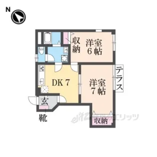 コーポ篠山【1階】の間取り