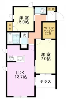 フォンテーヌ国立B【1階】の間取り