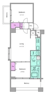 レジディア島津山【2階】の間取り