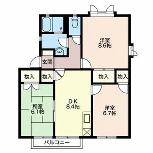 グリーンマウント本城【2階】の間取り