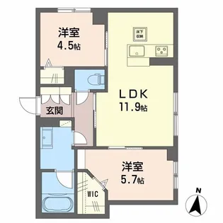 コンフォルト大元駅【1階】の間取り