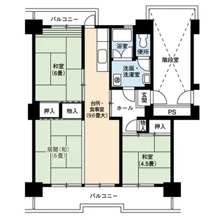 UR千代が丘【6階】の間取り