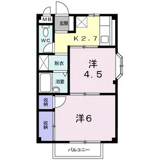 エルディムスズキ【2階】の間取り