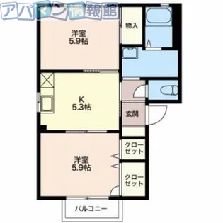 ラ プランタン【2階】の間取り
