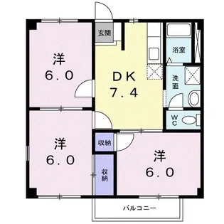 スマイルームA【2階】の間取り