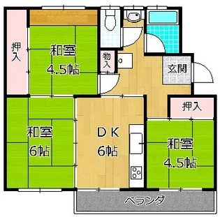 茄子作住宅3号棟【2階】の間取り