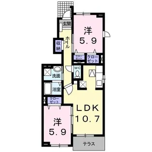 プロスペラール【1階】の間取り