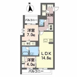 メゾンエール【2階】の間取り