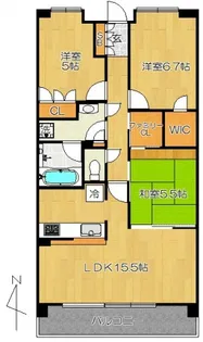クレサージュ松戸六高台【7階】の間取り