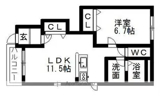 ファミーユ南山【1階】の間取り