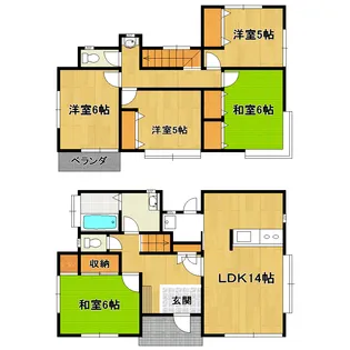 千葉県成田市本城【一戸建】の間取り