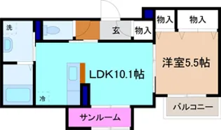 プレヴェール金沢【1階】の間取り