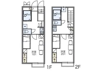 レオパレスカスカータ【1階】の間取り