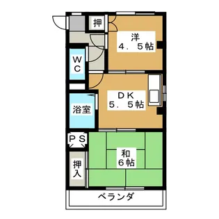 眞港ハイツ【3階】の間取り