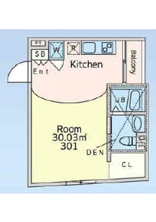 アパートメント漣【3階】の間取り