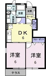 ラフィネ花瀬 四番館【1階】の間取り