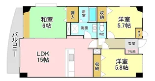 福岡県北九州市小倉南区徳力3【マンション】の間取り