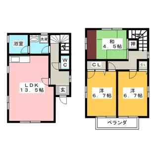 岐阜県羽島市小熊町島3【一戸建】の間取り
