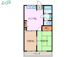 エバーハイツ【1階】の間取り