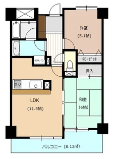 ツインシティヴェール高崎【6階】の間取り