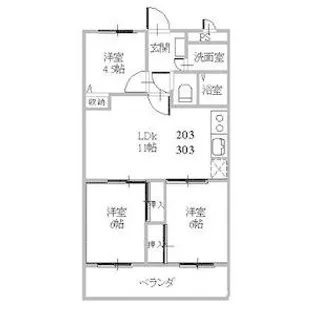 三向ハイツNo.5【3階】の間取り