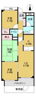 京都府長岡京市友岡4【マンション】の間取り